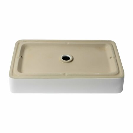 Alfi Brand ALFI brand ABC902-W White 24" Modern Rectangular Above Mount Ceramic Sink ABC902-W